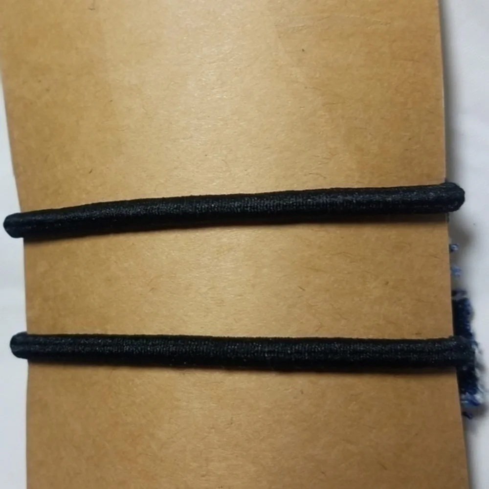 Tasty Raw Edge Denim Straight Up Ponytails